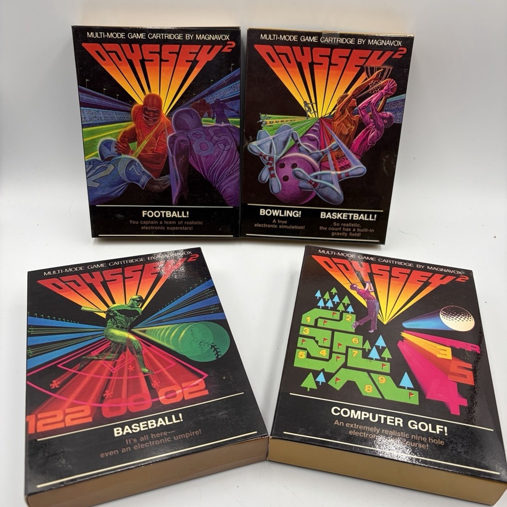Odyssey 2 Game‎ Lot 4 Computer Golf Football Baseball Bowling Basketball Sports